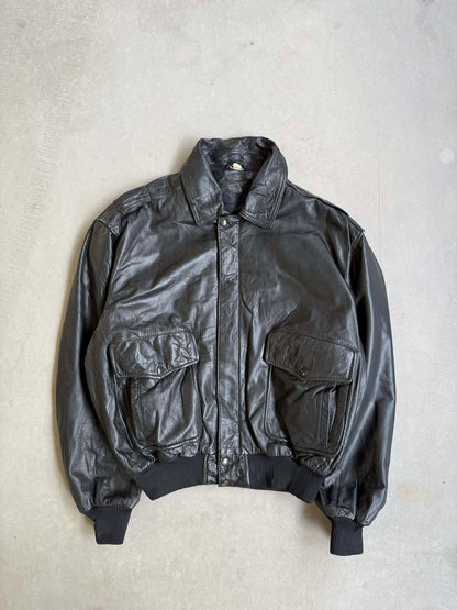 Vintage B52 Flight Bomber Leather Jacket - M