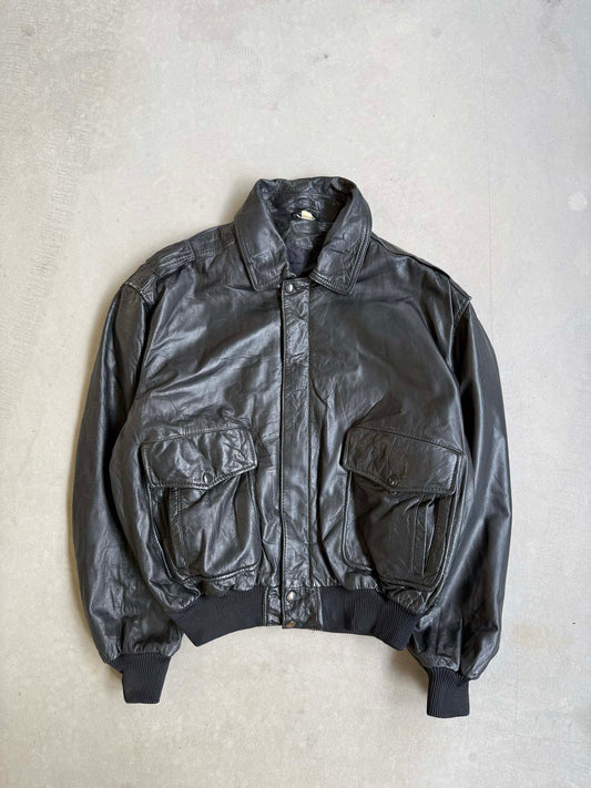 Vintage B52 Flight Bomber Leather Jacket - M