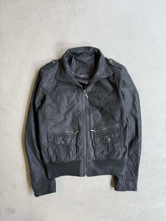 Vintage Lisa Tossa Women's Flight Bomber Leather Jacket - M